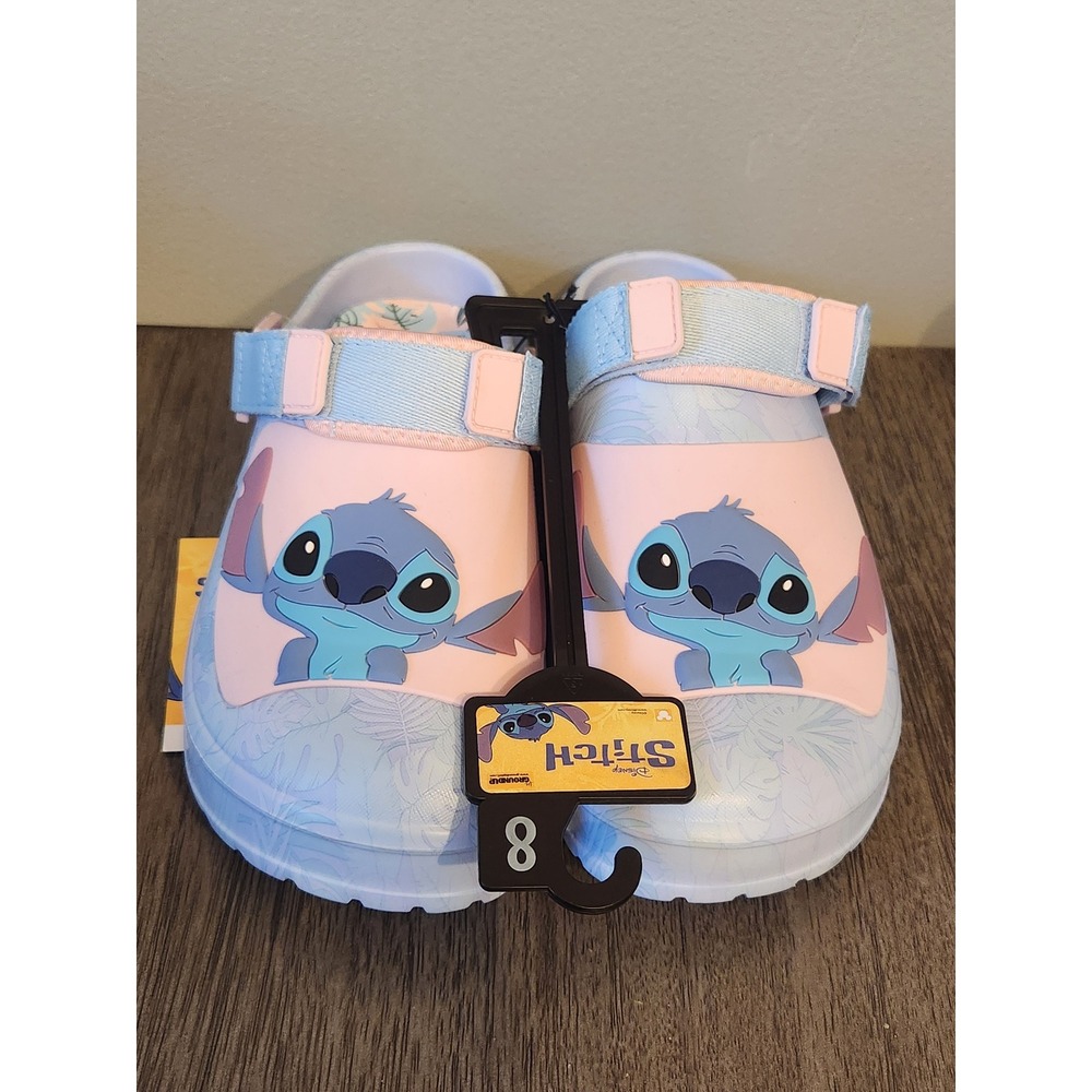 Ground Up Disney Lilo & Stitch Blue Pink Clog Shoes Womens 8 New